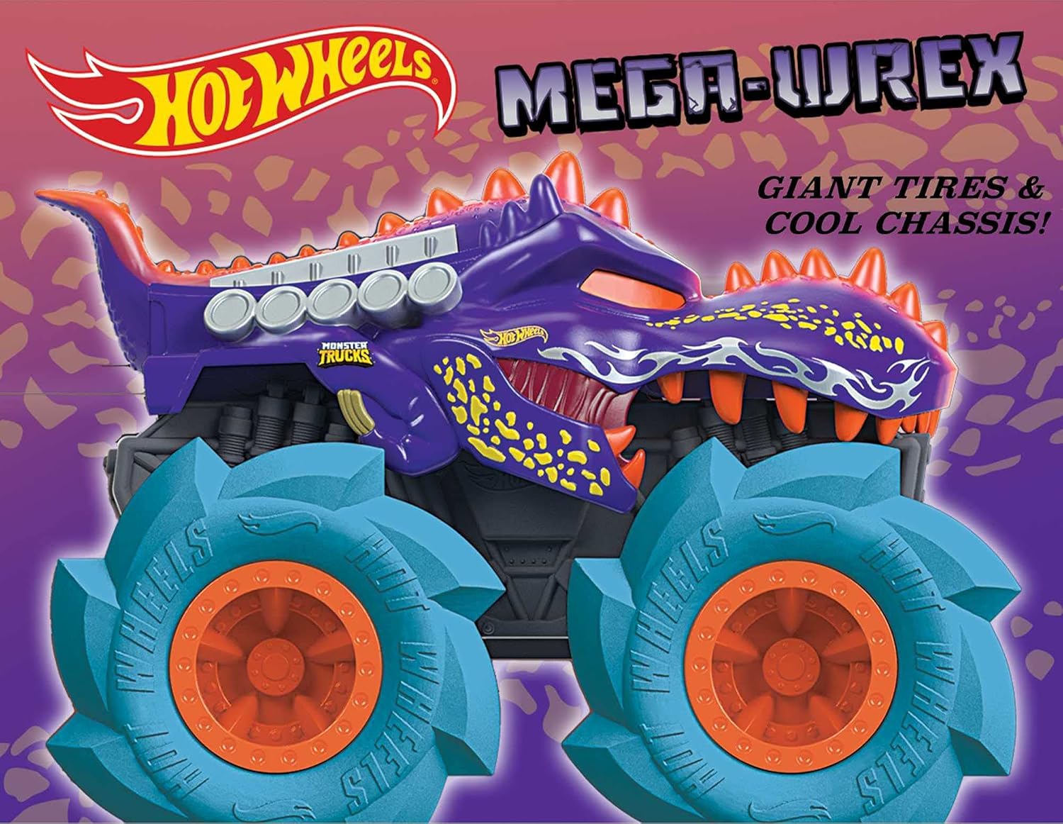 Hot Wheels GVK39 Monster Trucks Twisted Tredz Vehicles, Mega-Wrex 1:43 Scale Creature-Themed Toy Truck, Multicolor, 9.68 cm*8.98 cm*12.8 cm