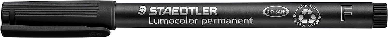 STAEDTLER 318 WP4 Lumocolor Permanent Pen, Fine Line Width, 0.6mm - Assorted Colours (Pack of 4