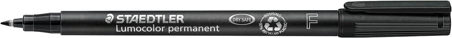 STAEDTLER 318 WP4 Lumocolor Permanent Pen, Fine Line Width, 0.6mm - Assorted Colours (Pack of 4