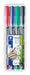 STAEDTLER 318 WP4 Lumocolor Permanent Pen, Fine Line Width, 0.6mm - Assorted Colours (Pack of 4