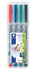 STAEDTLER 316 WP4 Lumocolor Non-Permanent Pen, Fine Line Width, 0.6mm - Assorted Colours (Pack of 4