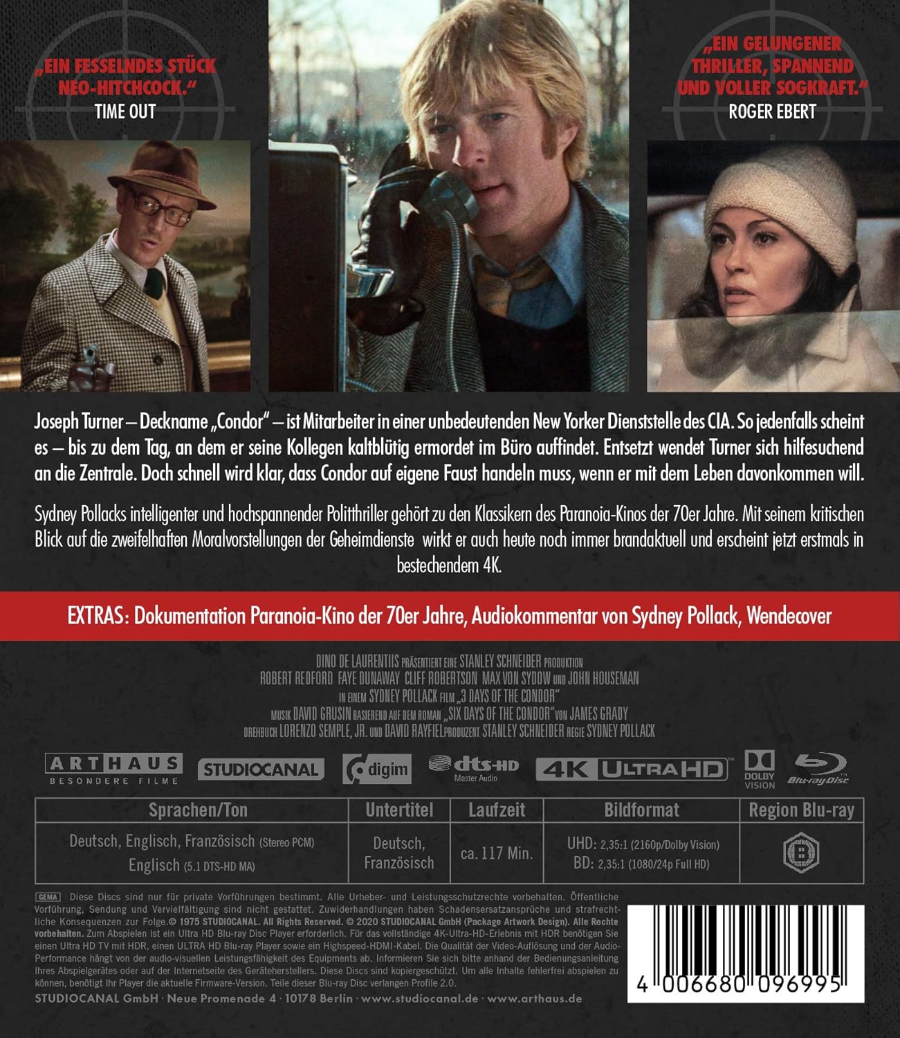 Die drei Tage des Condor 4K, 2 UHD-Blu-ray