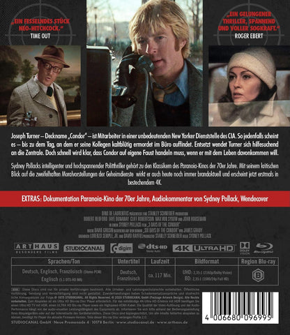 Die drei Tage des Condor 4K, 2 UHD-Blu-ray