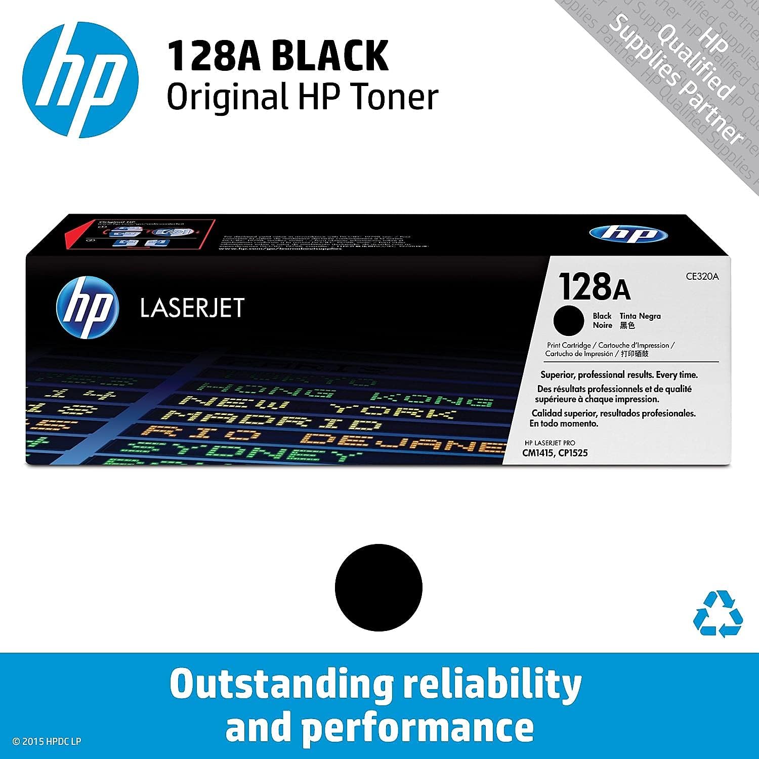 HP CE320A 128A Original LaserJet Toner Cartridge, Black, Single Pack