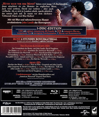 An American Werewolf in London - 3-Disc-Special Edition (4K Ultra-HD) (+ Blu-ray 2D) (+ Bonus-Blu-ray) (Gabz Artwork