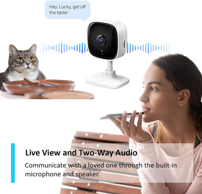 TP Link 3 Megapixels Home Security WiFi Camera with Night Vision Motion Detection and 2 Way Audio White