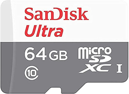 SanDisk Ultra microSDXC 64GB, up to 100MB/s, Class 10, UHS-I, Full HD video White/Grey