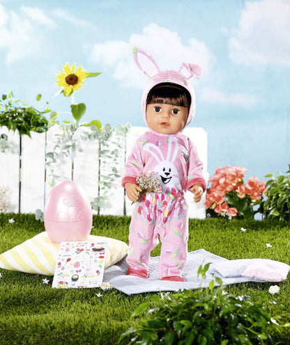 BABY born 830307 Easter 43cm-for Toddlers 3 Years & Up-Easy for Small Hands-Includes Onesie, Egg Case & Sticker Sheet, White