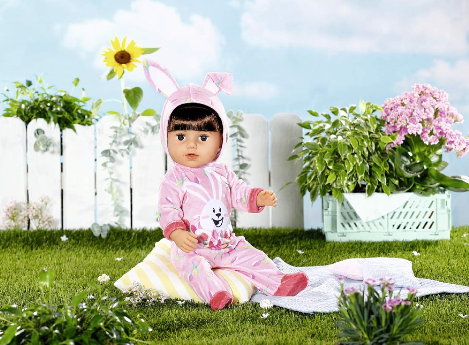 BABY born 830307 Easter 43cm-for Toddlers 3 Years & Up-Easy for Small Hands-Includes Onesie, Egg Case & Sticker Sheet, White