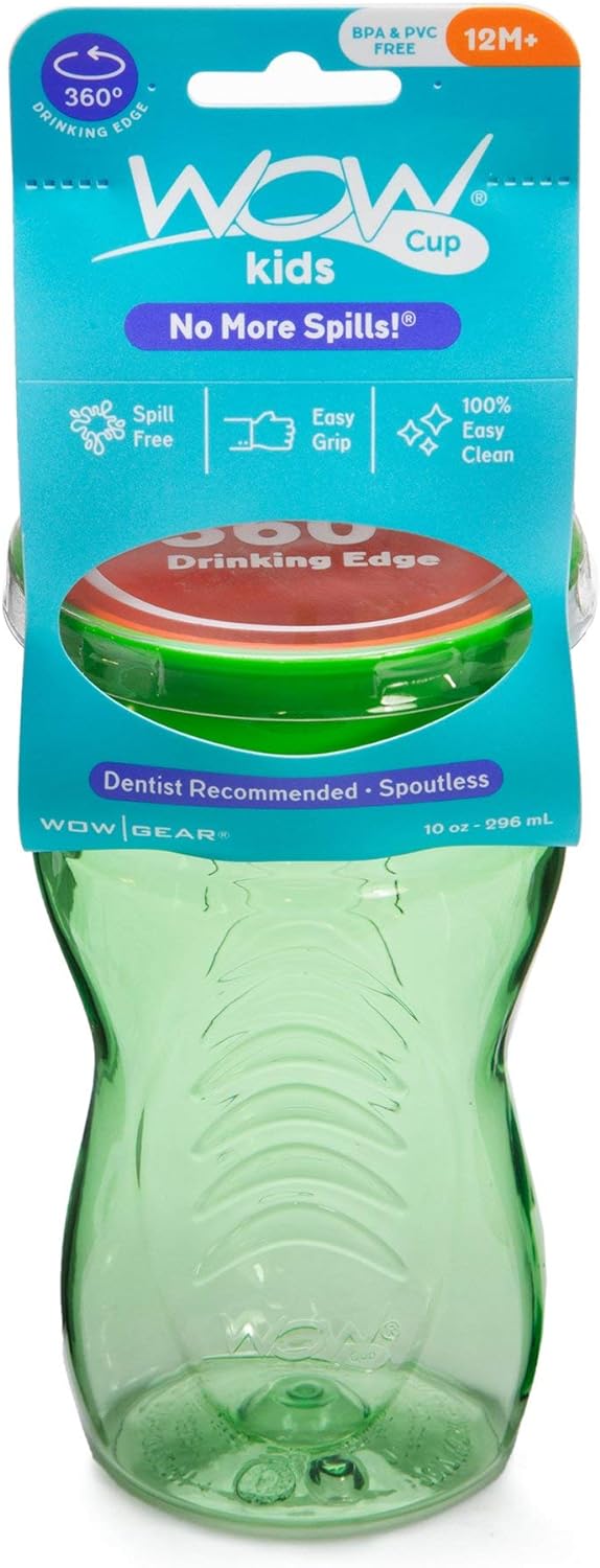Wow Cup for Kids 360 Sippy Cup, Green, 10 oz / 296 ml
