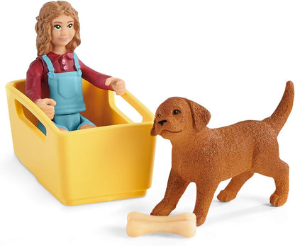 Schleich Farm World, Animal Toy Gifts for Kids, Playtime for Cute Cats, 9-piece Set with Dog Figurine 3-piece set, Ages 3+ 2021 Box Style