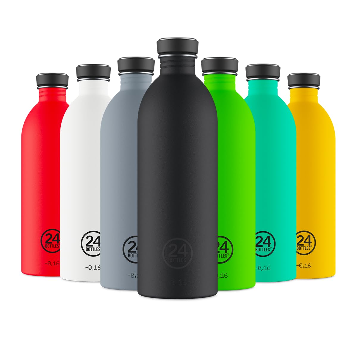 24Bottles Super Light Water Bottle | Reusable Stainless Steel Bottle BPA | Urban Bottle | Original Italian Design (Tuxedo Black, 1000ml)