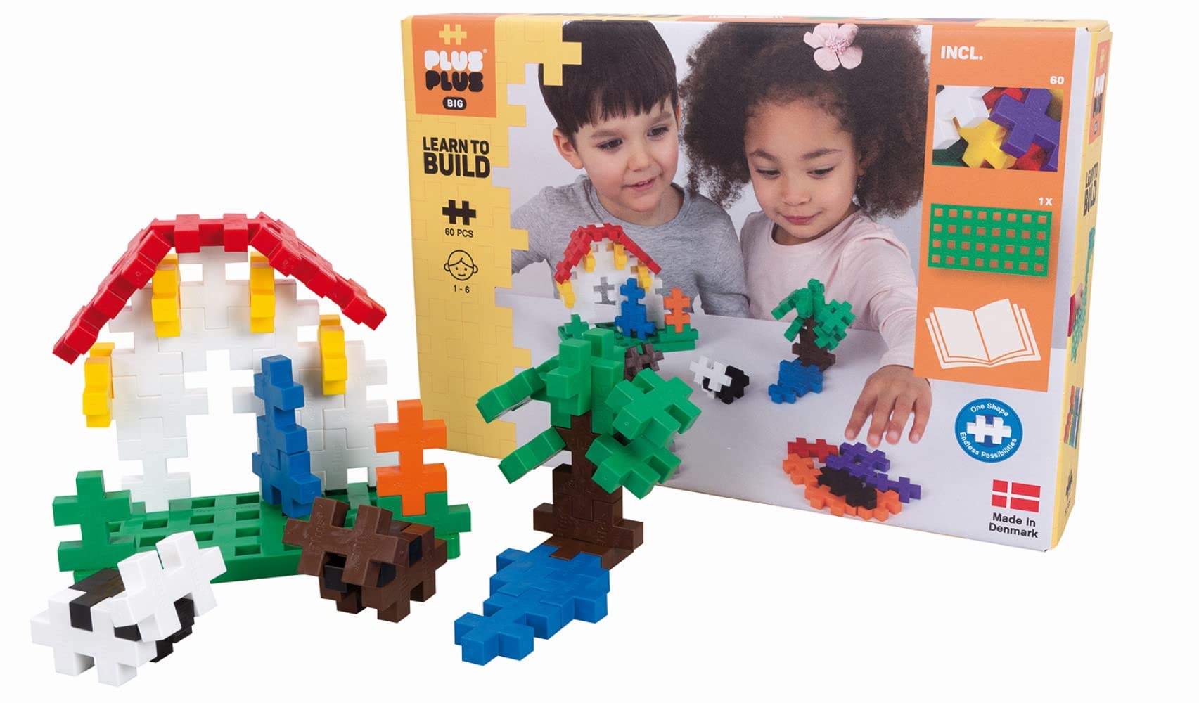 Plus-Plus Genial Juguete de construcción Big Learn to Build, 60 Piezas, Color Black (9603288