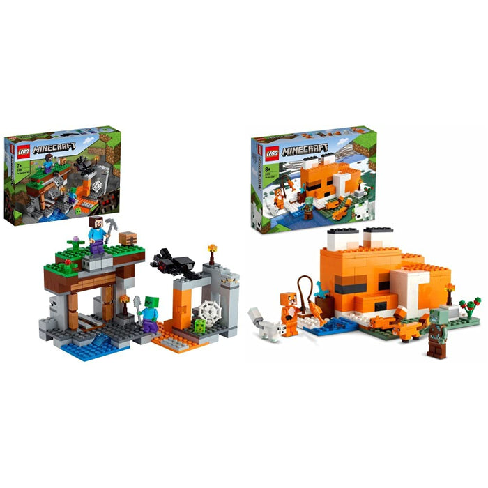 LEGO Minecraft The Abandoned Mine Building Toy, Zombie Cave with Slime, Steve & Spider Figures, Gift idea for Kids, Boys and Girls Age 7 plus 21166 Single