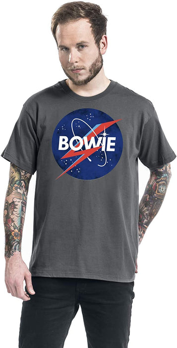 David Bowie Amplified Collection - to The Moon Men T-Shirt Charcoal, Regular