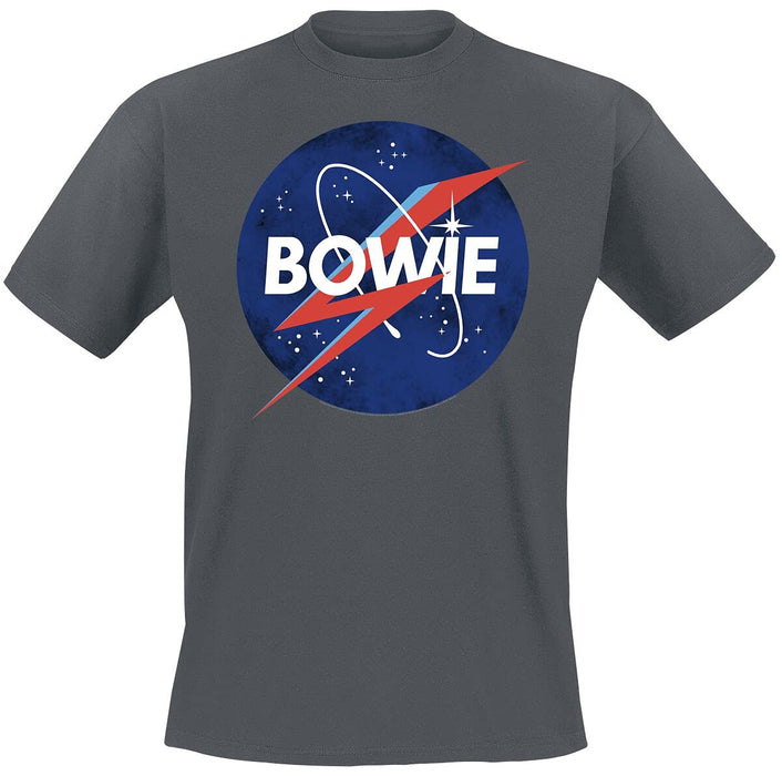 David Bowie Amplified Collection - to The Moon Men T-Shirt Charcoal, Regular