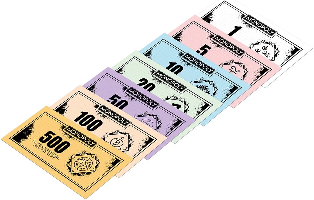 Winning Moves Supernatural Monopoly Board Game, únete a los Hermanos Winchester Sam y Dean, avanza a Vampiro y Hombre Lobo e intercambia tu Camino hacia el éxito, para Edades de 16 años en adelante,