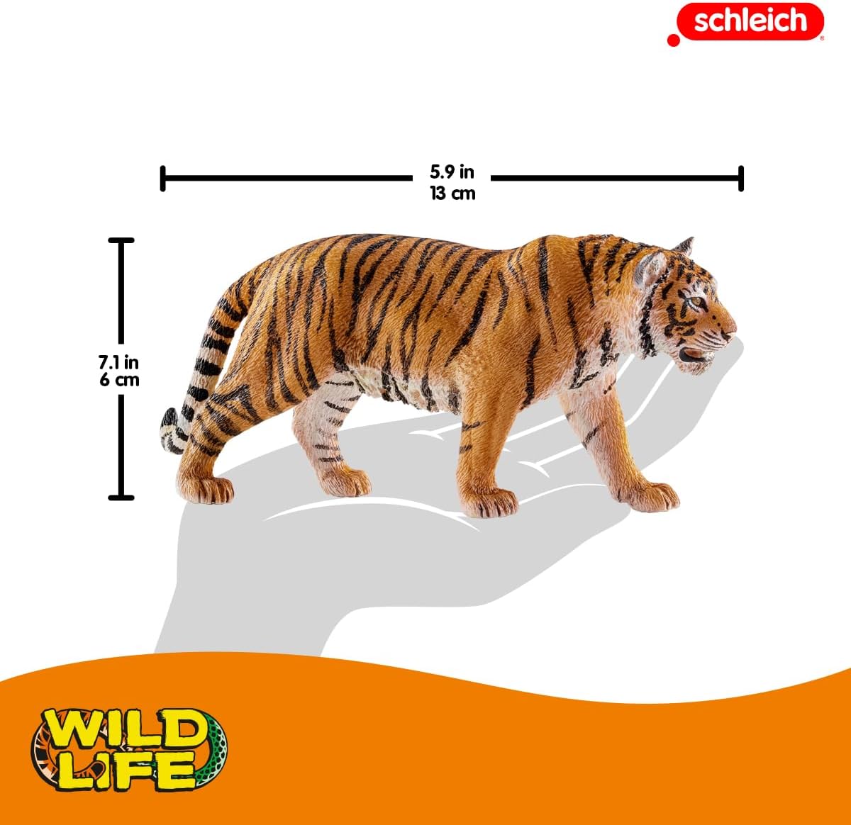 SCHLEICH 14729 Tiger Wild Life Toy Figurine for children aged 3-8 Years