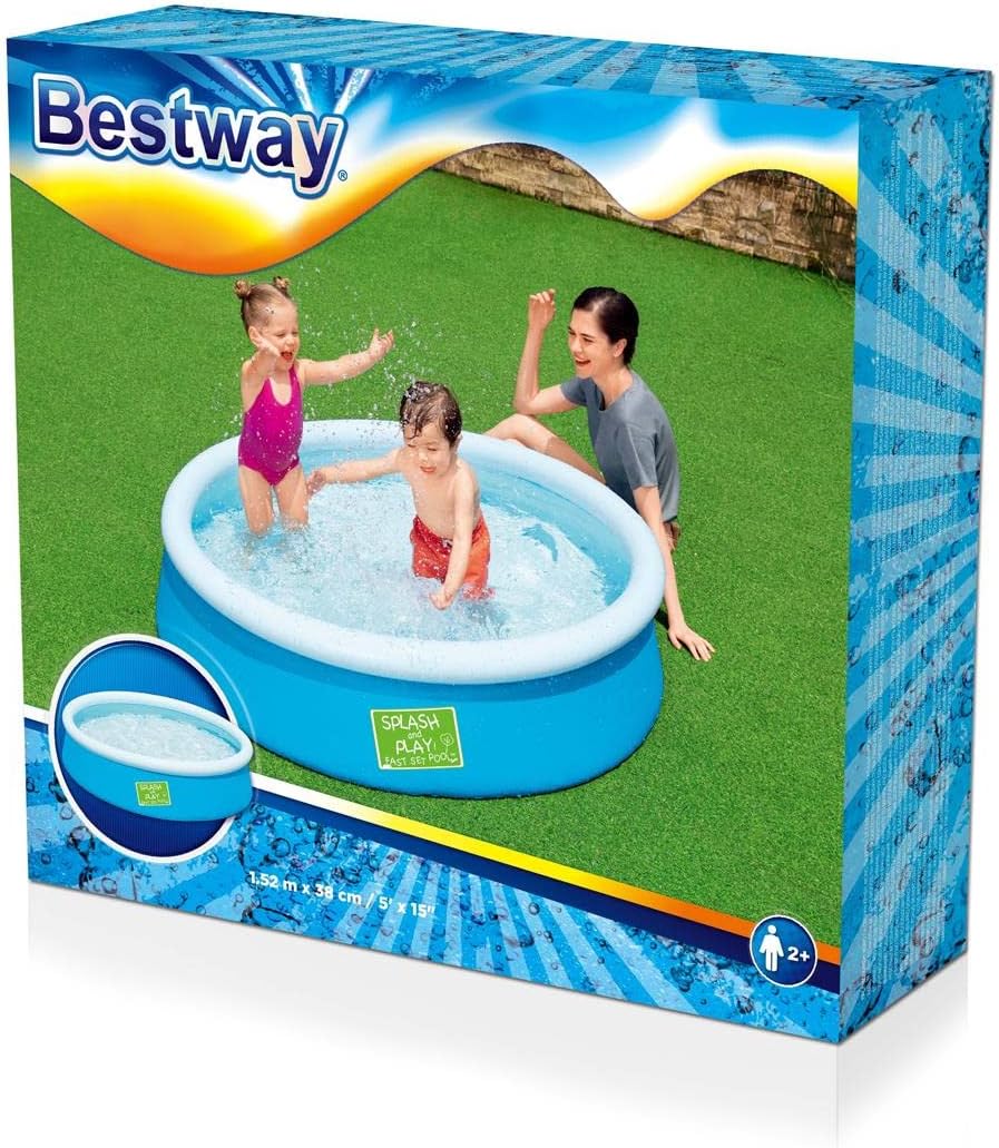 Bestway 5ft x 15in Kids Fast Set Paddling Pool, My First Swimming Pool, Blue 2021 Blue Single