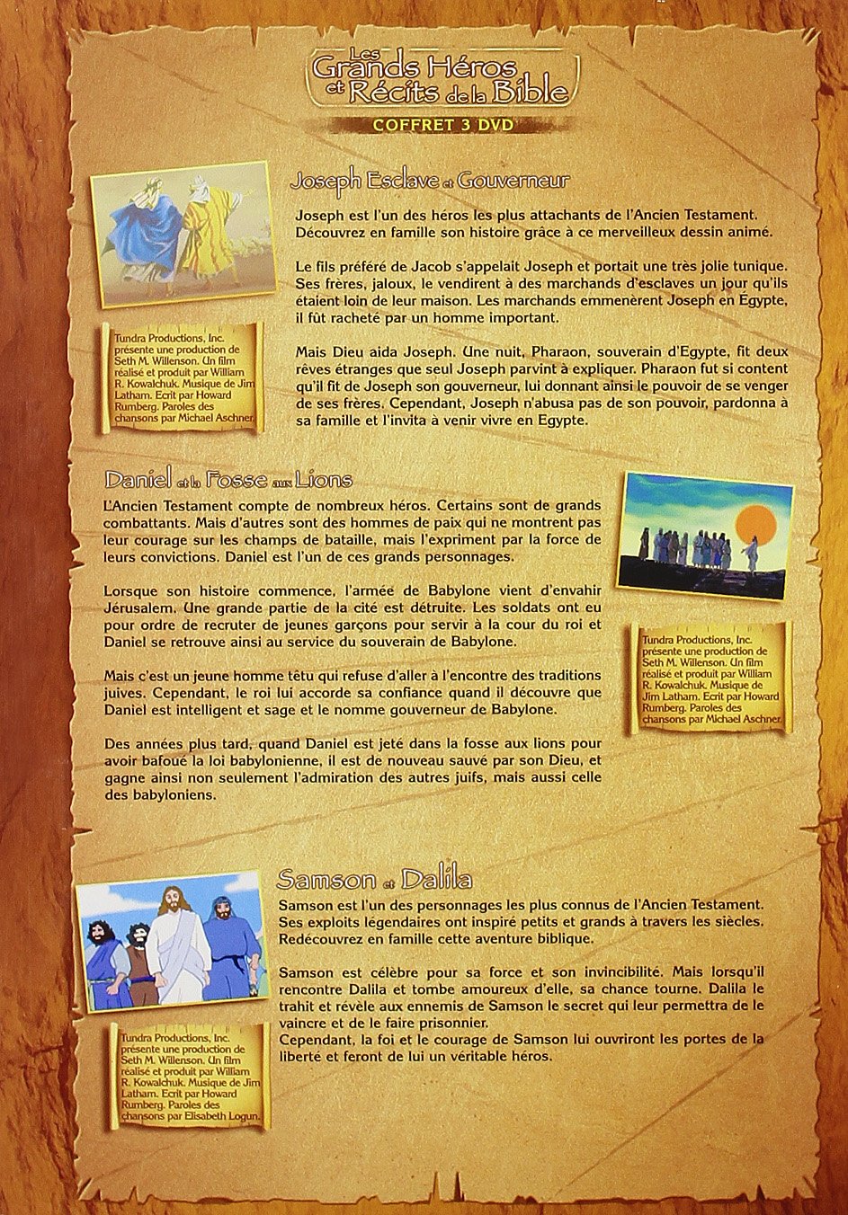 Les Grands héros et récits de la Bible, vol. 3 : Joseph, esclave et gouverneur - Coffret 3 DVD