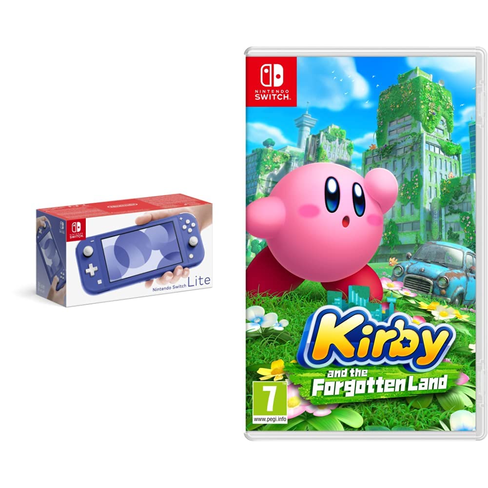 Nintendo Switch Lite - Blue + Kirby and the Forgotten Land (Nintendo Switch) Blue Kirby and the Forgotten Land