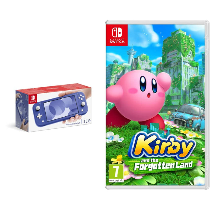 Nintendo Switch Lite - Blue + Kirby and the Forgotten Land (Nintendo Switch) Blue Kirby and the Forgotten Land