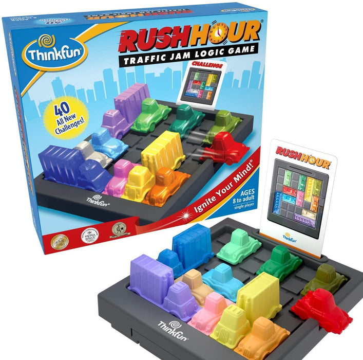 ThinkFun Rush Hour Traffic Jam Brain Game and STEM Toy & ThinkFun Chocolate Fix - Award Winning Logic Game and STEM Toy for Age 8 and Up Red Base, 8.875 x 8.0 H x 2.5 D