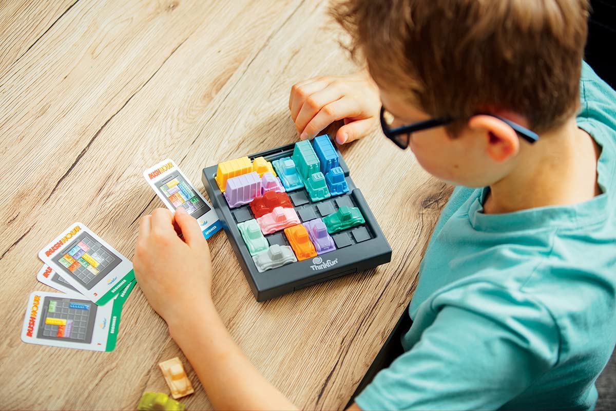 ThinkFun Rush Hour Traffic Jam Brain Game and STEM Toy & ThinkFun Chocolate Fix - Award Winning Logic Game and STEM Toy for Age 8 and Up Red Base, 8.875 x 8.0 H x 2.5 D