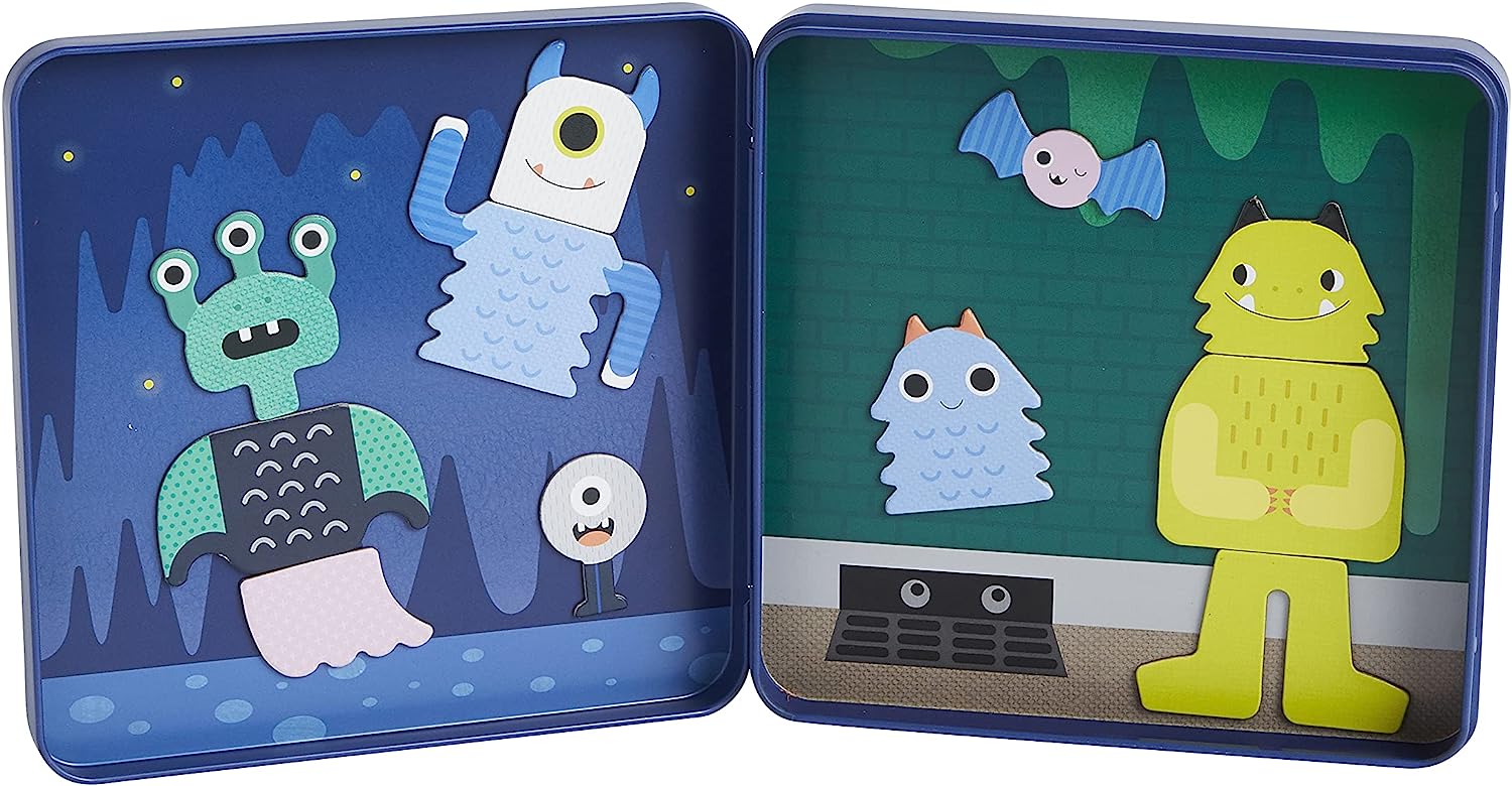 Petit Collage PTC613 Travel Game, Mix + Match Monsters Magnetic Play Set