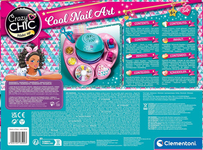 Clementoni 18599 Crazy Chic Cool Nail Art Set for Children, Ages 6 Years Plus, Multi-Coloured