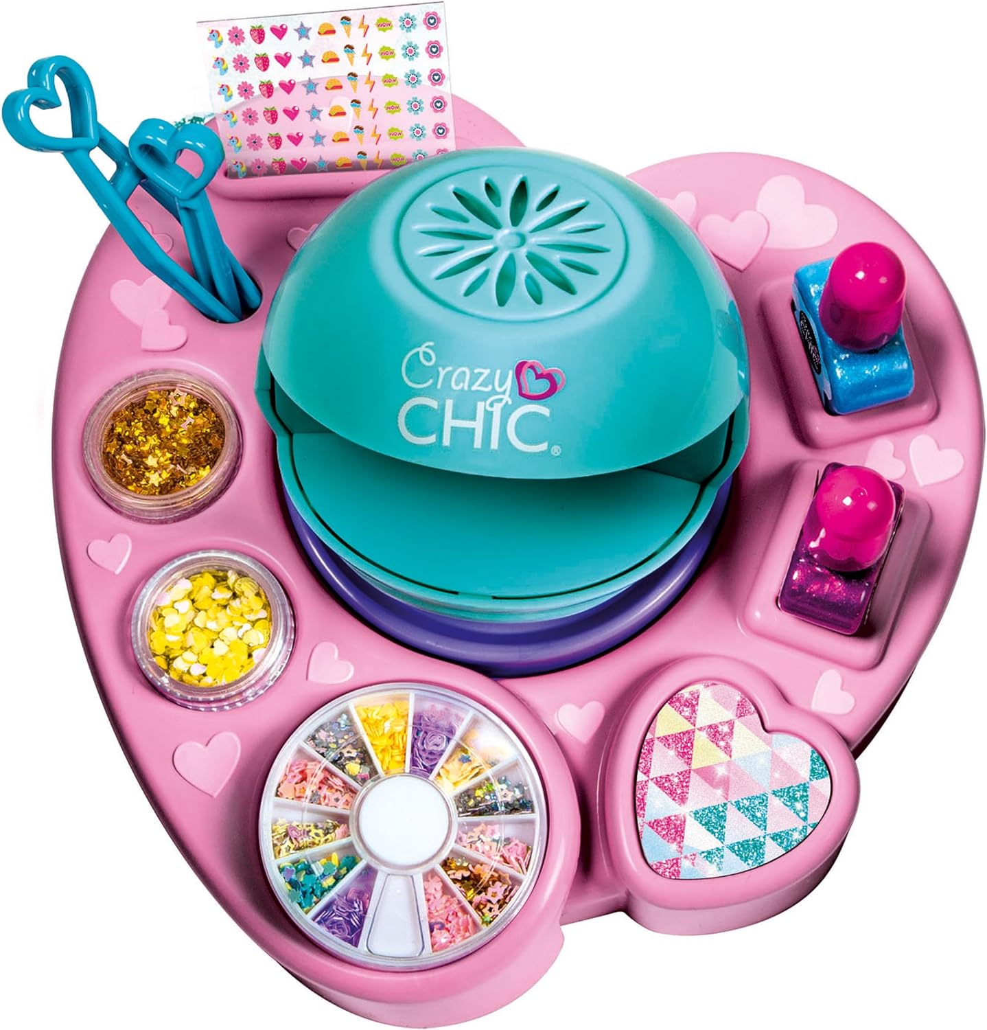 Clementoni 18599 Crazy Chic Cool Nail Art Set for Children, Ages 6 Years Plus, Multi-Coloured