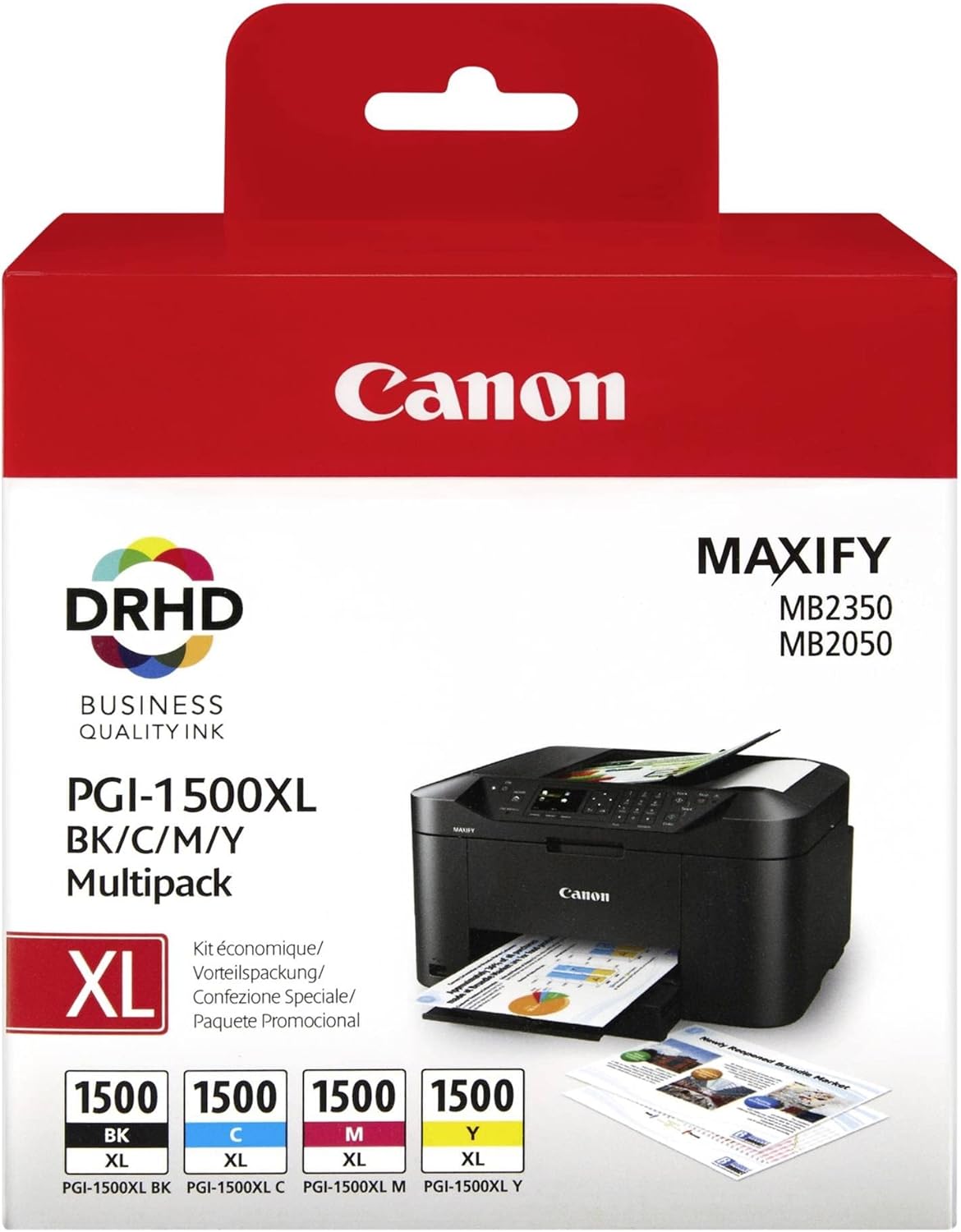 Canon PGI1500XL BK/C/M/Y Multipack Ink 4 Cartridges Original black/cyan/Magenta/yellow, XL