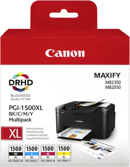 Canon PGI1500XL BK/C/M/Y Multipack Ink 4 Cartridges Original black/cyan/Magenta/yellow, XL