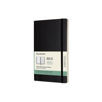 Moleskine - 18-Month Weekly Planner/Diary, Weekly Planner 2021/2022, Weekly Notebook with Soft Cover and Elastic Closure, Size Large 13 x 21 cm, Colour Black, 208 Pages