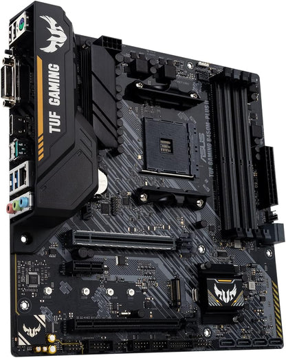 ASUS TUF GAMING B450M-PLUS II, AMD AM4, MATX, 128GB DDR4, 4DIMM, HDMI, DVI, PCIE