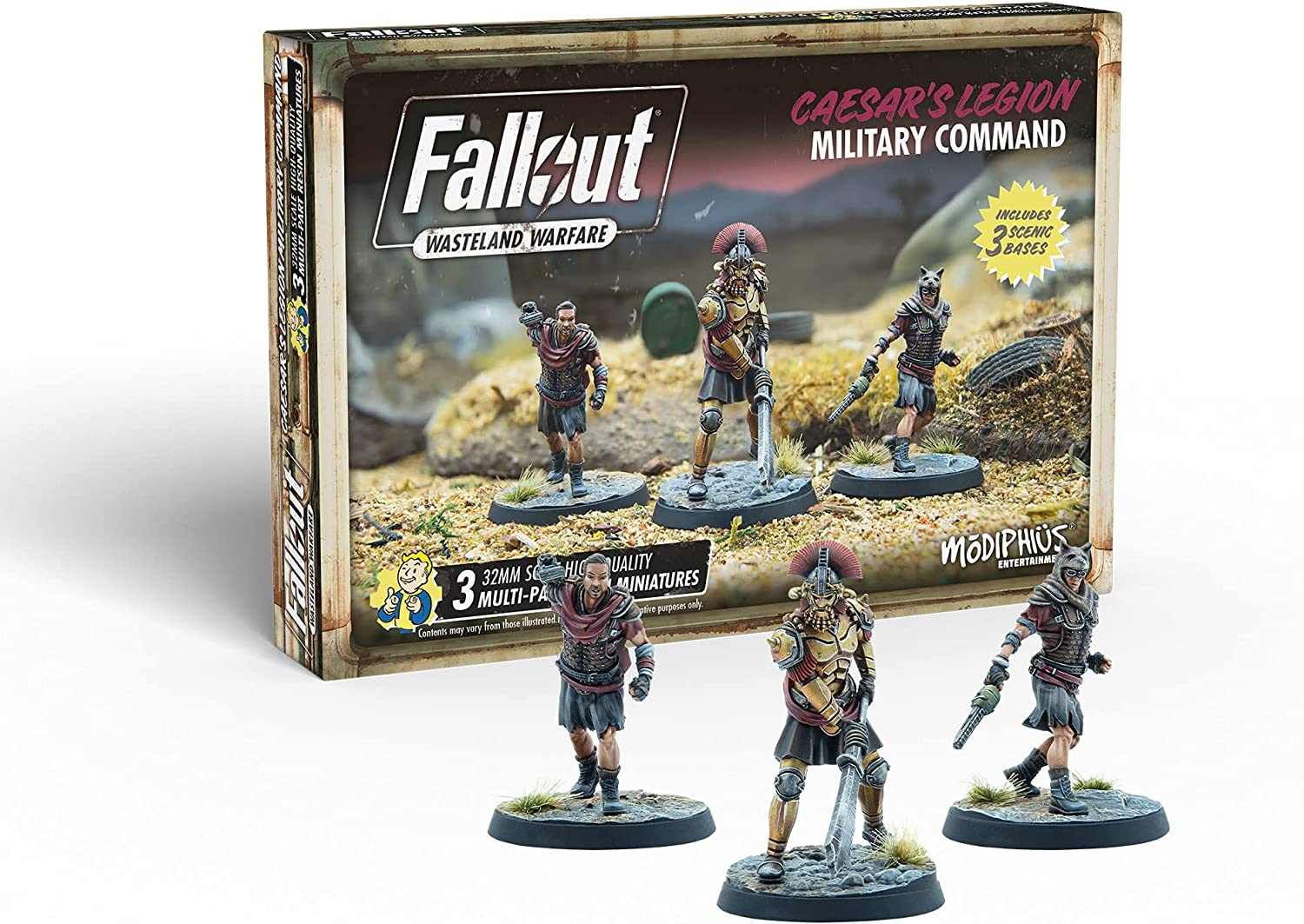 Modiphius Entertainment Fallout Wasteland Warfare Caeser's Legion Military Command Miniatures Set