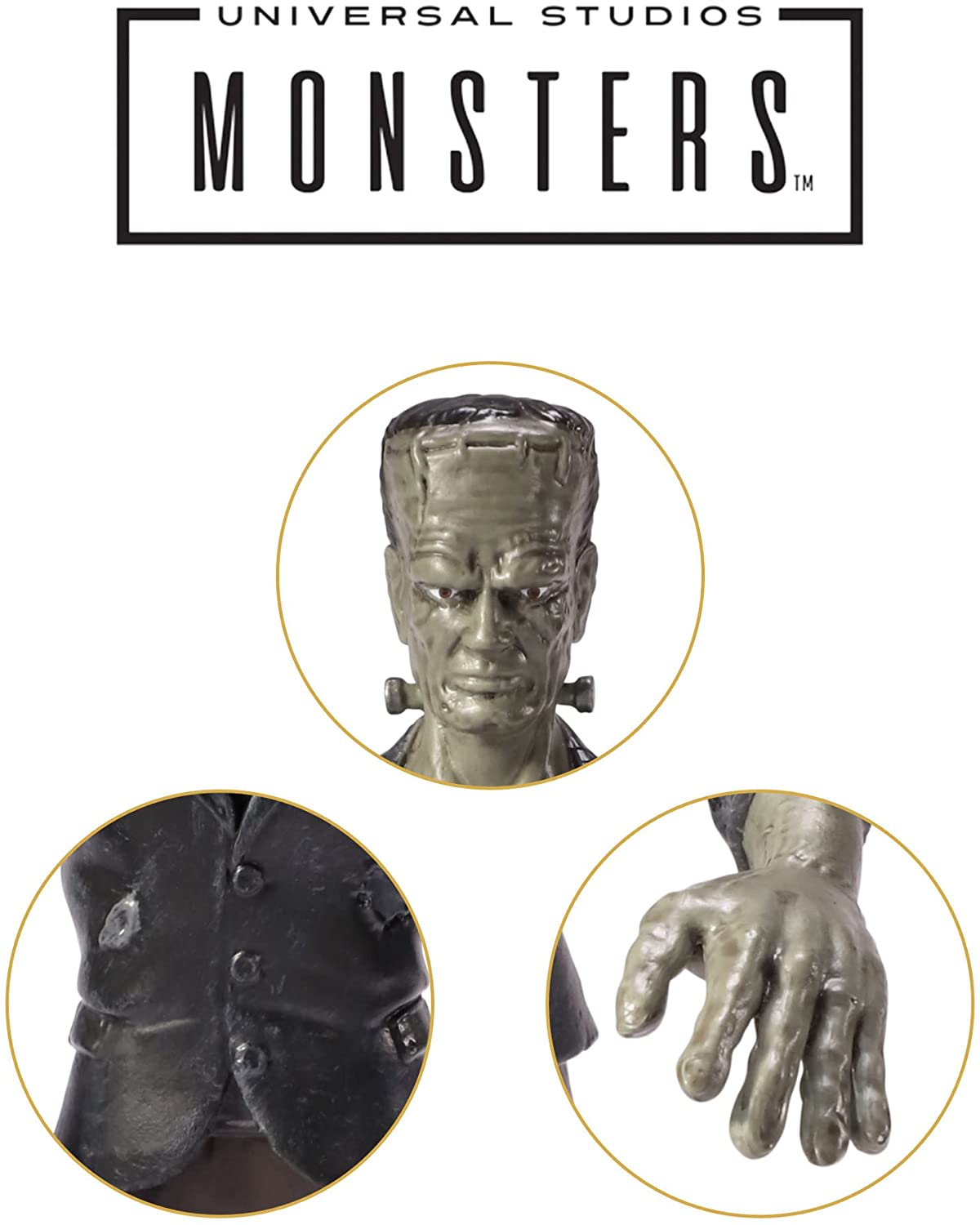 Frankenstein's Monster Mini Bendy Fig - 5.5in (14cm) Noble Toys Miniature Bendable Figure Posable Doll Figures
