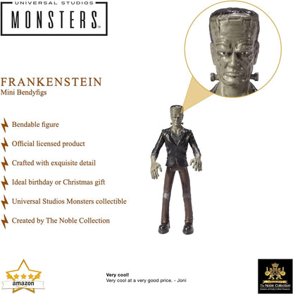 Frankenstein's Monster Mini Bendy Fig - 5.5in (14cm) Noble Toys Miniature Bendable Figure Posable Doll Figures