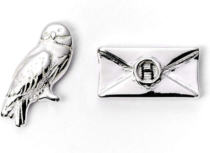 Official Harry Potter Stud Earring Set including Platform 9 3/4, Hedwig & Letter, and the Deathly Hallows earrings by The Carat Shop