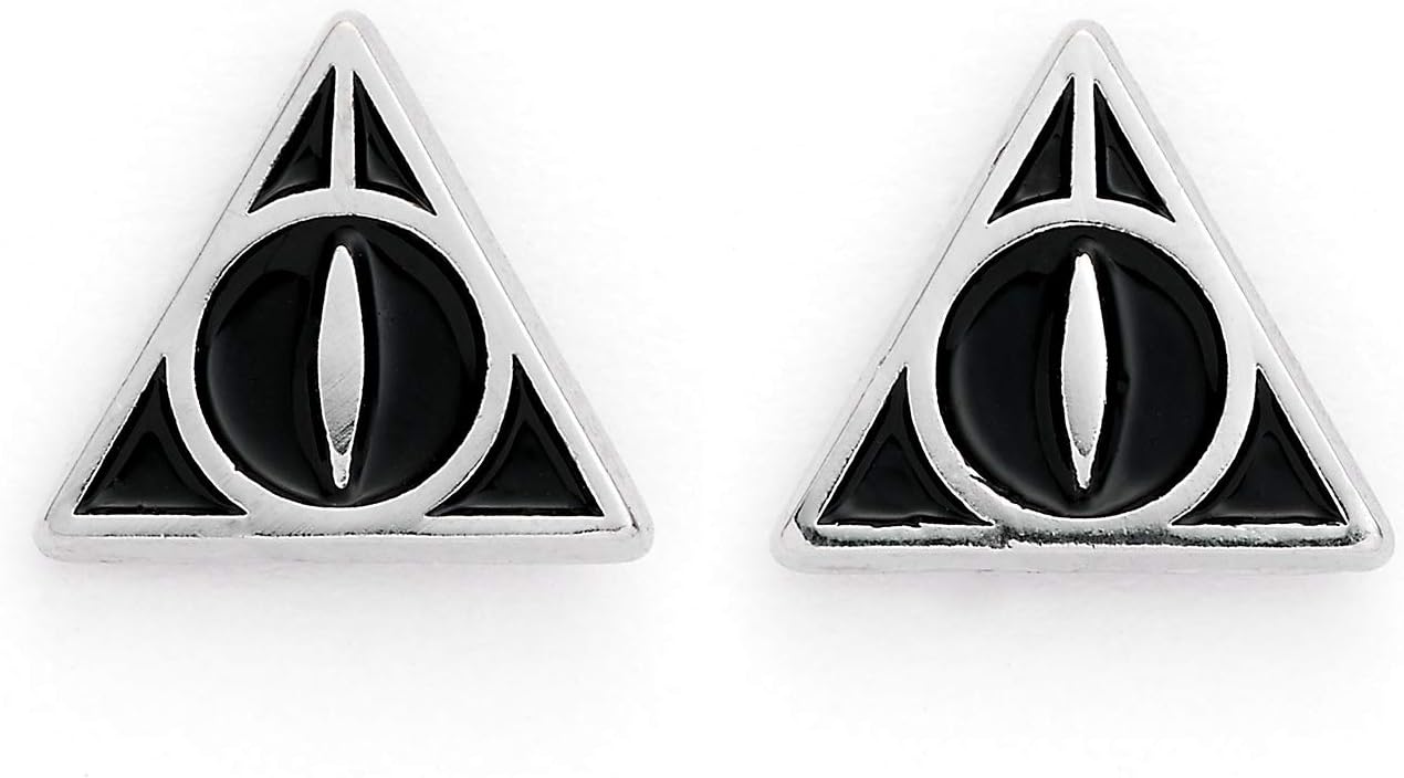 Official Harry Potter Stud Earring Set including Platform 9 3/4, Hedwig & Letter, and the Deathly Hallows earrings by The Carat Shop