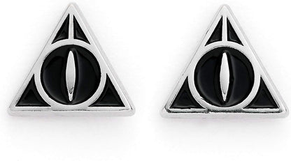Official Harry Potter Stud Earring Set including Platform 9 3/4, Hedwig & Letter, and the Deathly Hallows earrings by The Carat Shop
