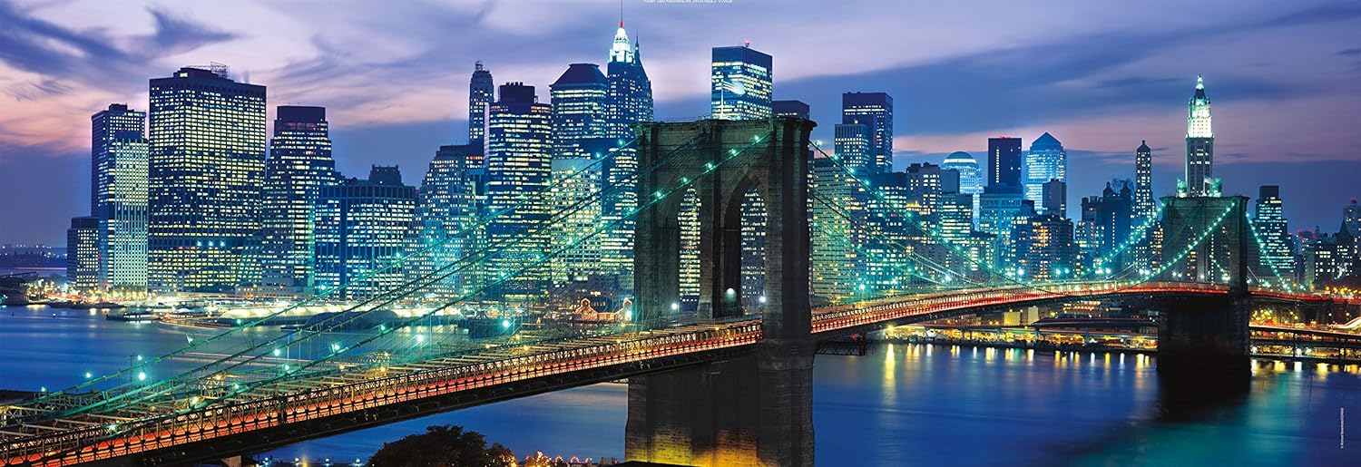 Clementoni - 39434 - Collection Panorama Puzzle for Adults and Children - New York Brooklyn Bridge - 1000 Pieces