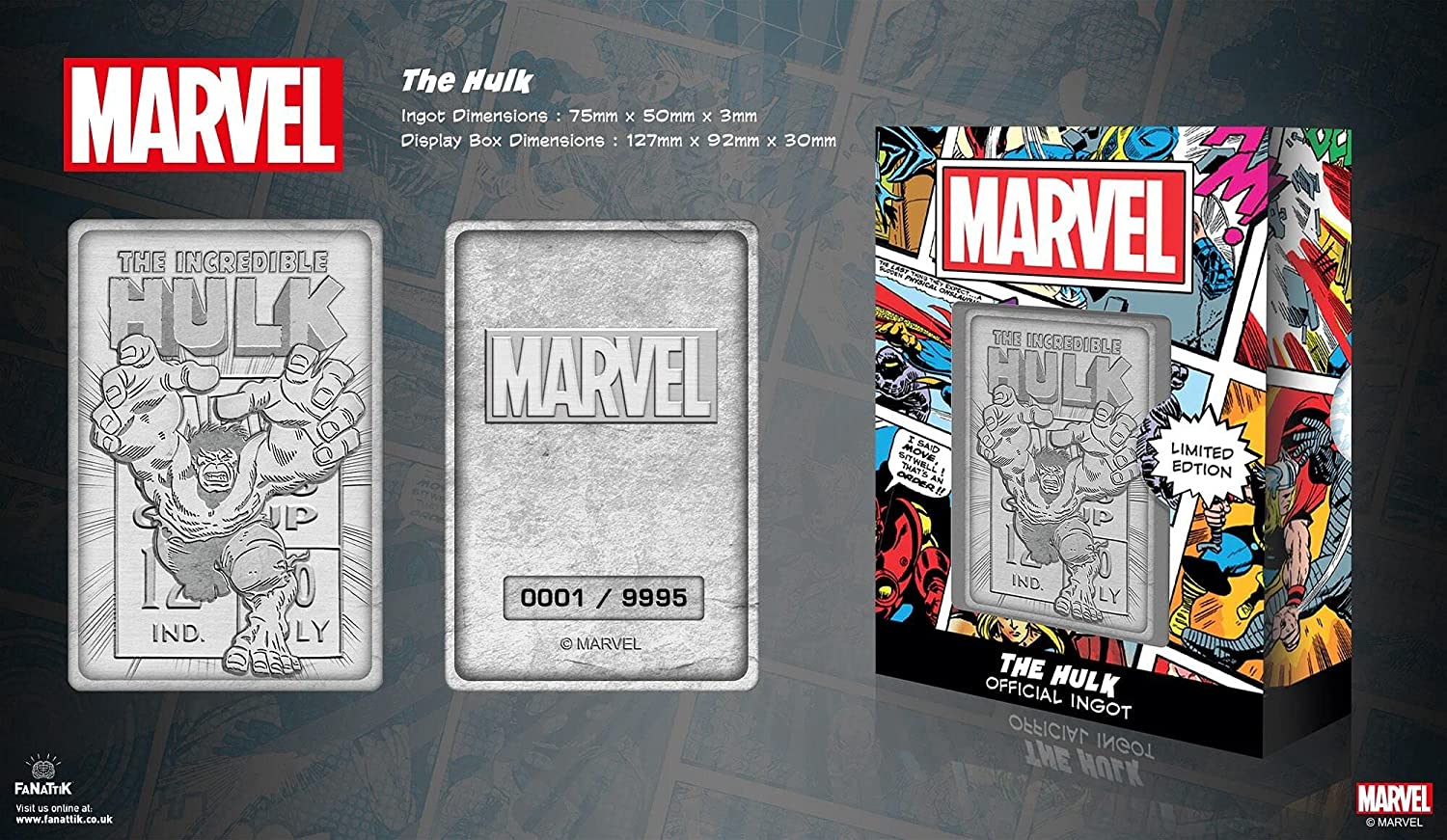 Fanattik Marvel - Limited Edition The Hulk Ingot, Multicolored, K-010
