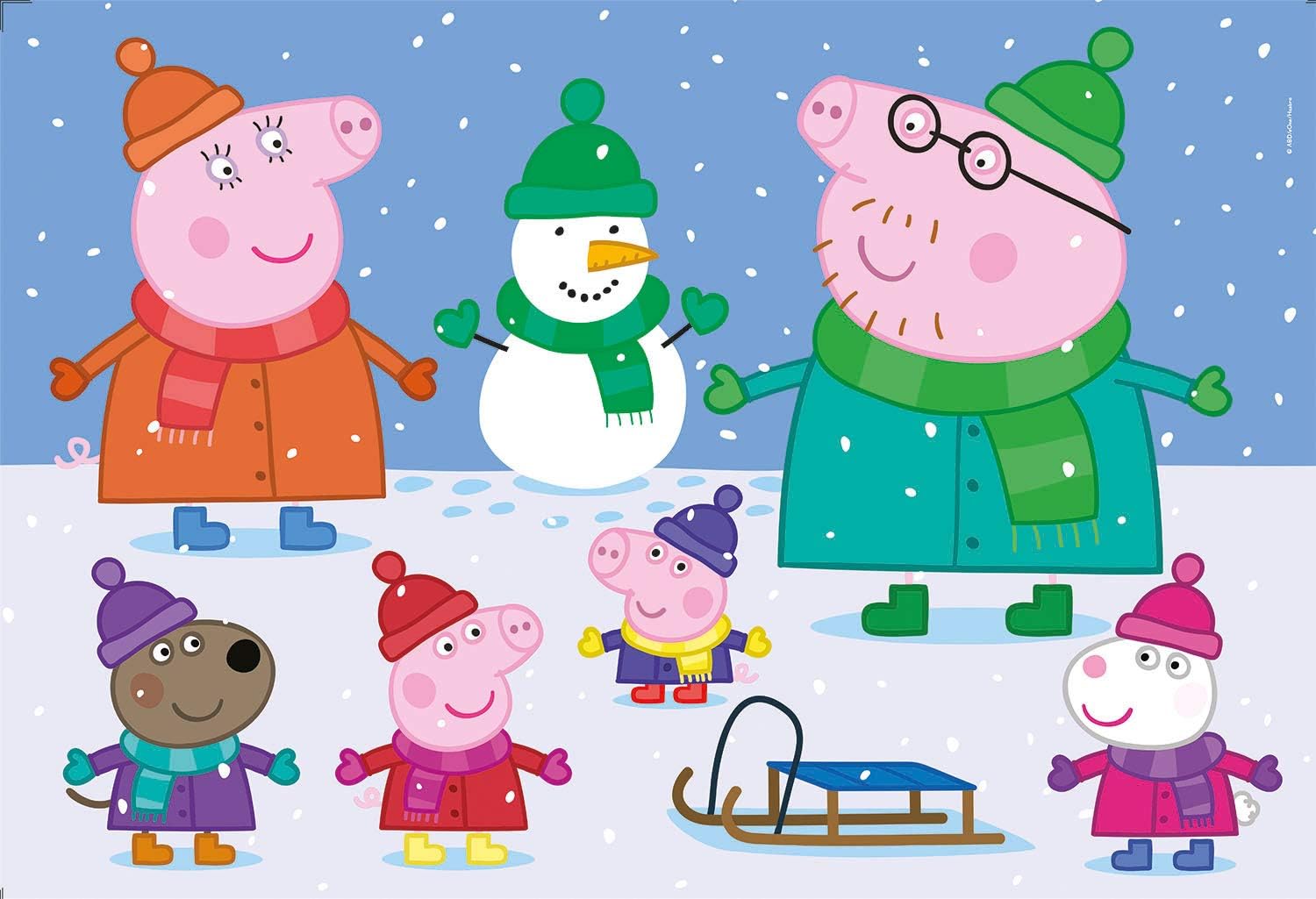 Clementoni 23752, Peppa Pig Supercolor Puzzle for Children - 104 Pieces, Ages 4 Years Plus