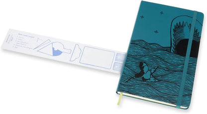Moleskine, Limited Edition Notebook, Pinocchio The Shark, Lined Layout and Hard Cover, Large Format 13x21 cm, Green Colour, 192 Pages