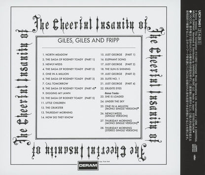 The Cheerful Insanity Of Giles. Giles & Fripp (Japanese Reissue