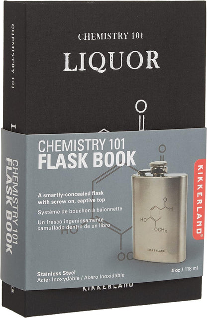 KIKKERLAND Chemistry Flask, Stainless Steel, Black/Silver