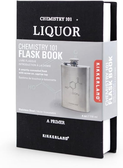 KIKKERLAND Chemistry Flask, Stainless Steel, Black/Silver