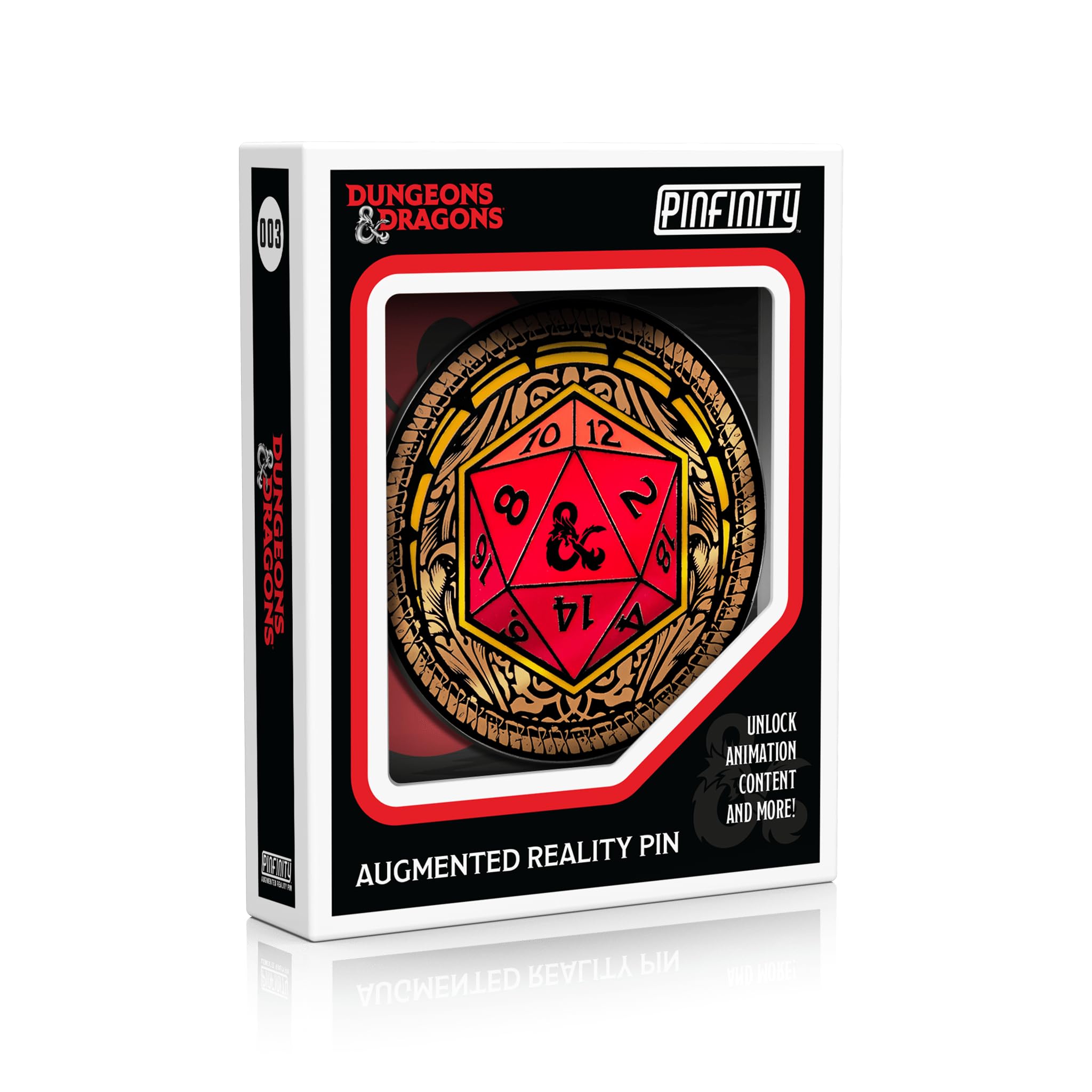 Pinfinity Dungeons & Dragons - Ornate D20 Augmented Reality pin