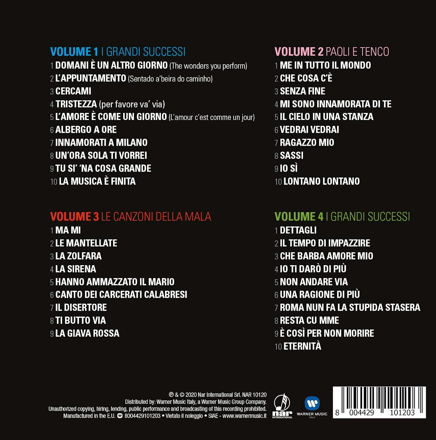 Oggi Le Canto Cosi Vol 1-4